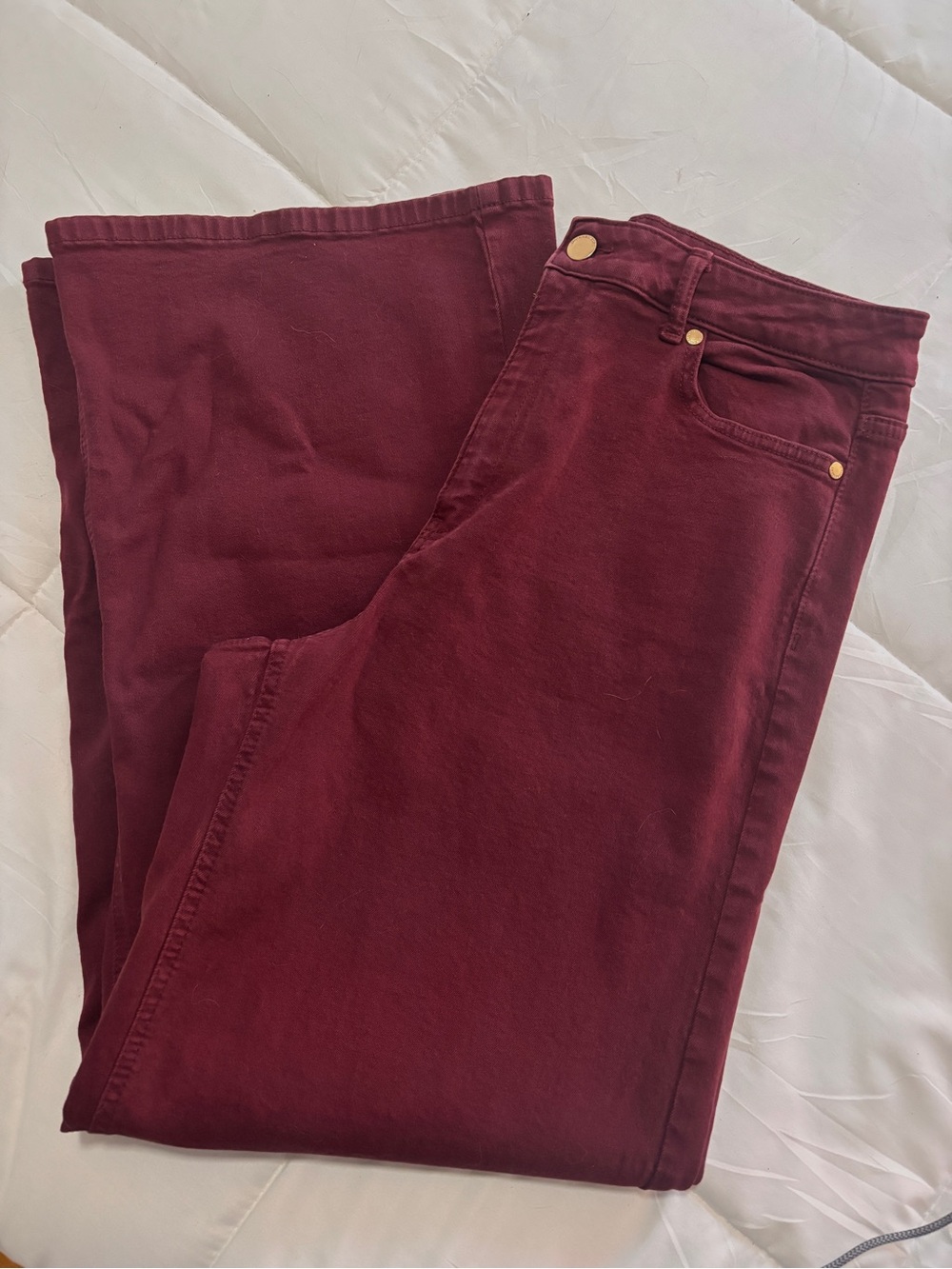 Michael Kors Burgundy Wine Wide Leg Jeans Women’s Size 10 Colored Denim